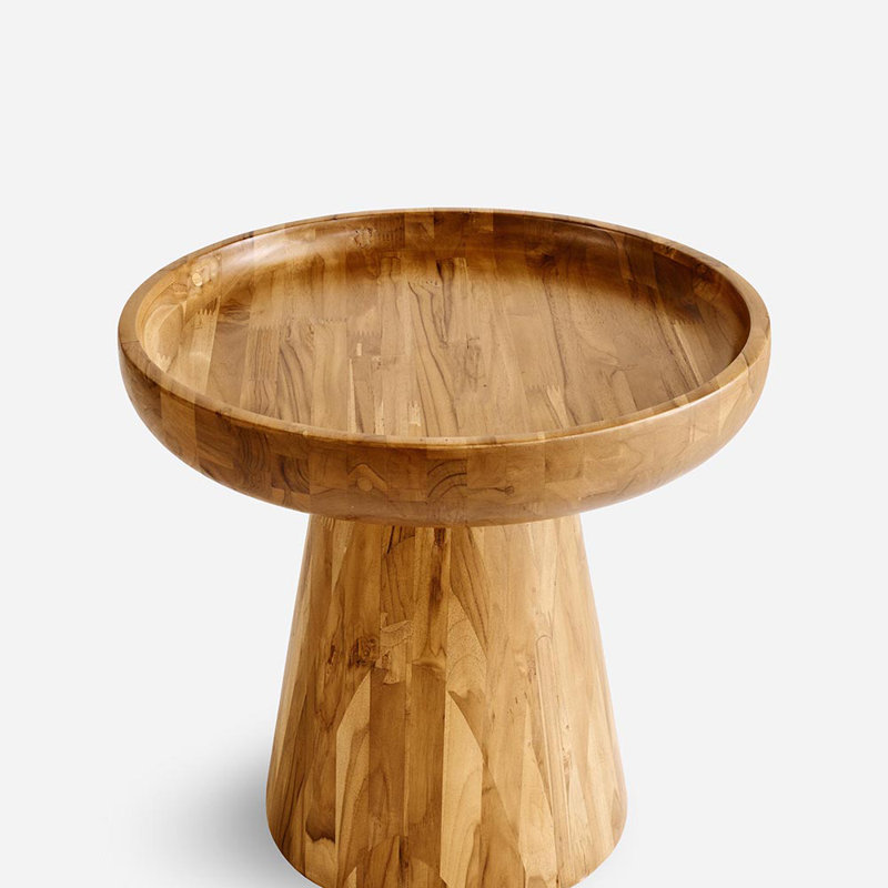 Batea Solid Wood End Table, Natural
