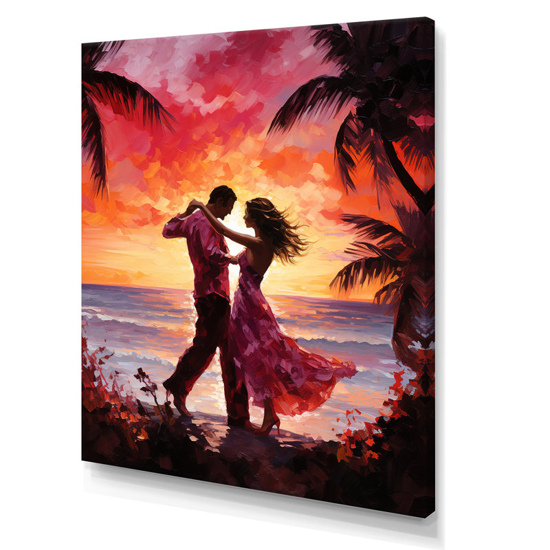 " Dance Salsa In Sunset V ", 20" H x 12" W x 1" D, Wrapped Canvas