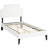 Laura Vinyl Platform Bed with Squared Tapered Legs-87549167-87549154