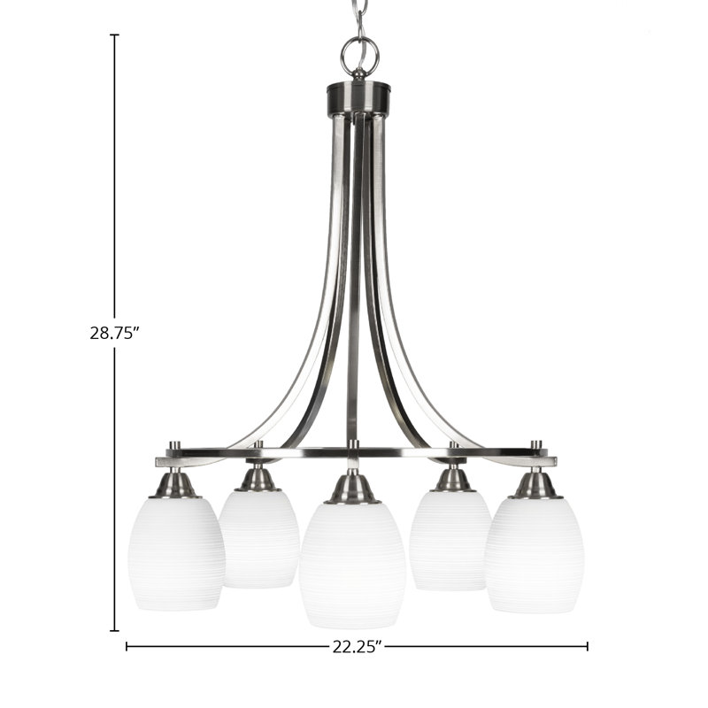 Michell 5-Light Chandelier, Colorful, Brushed Nickel