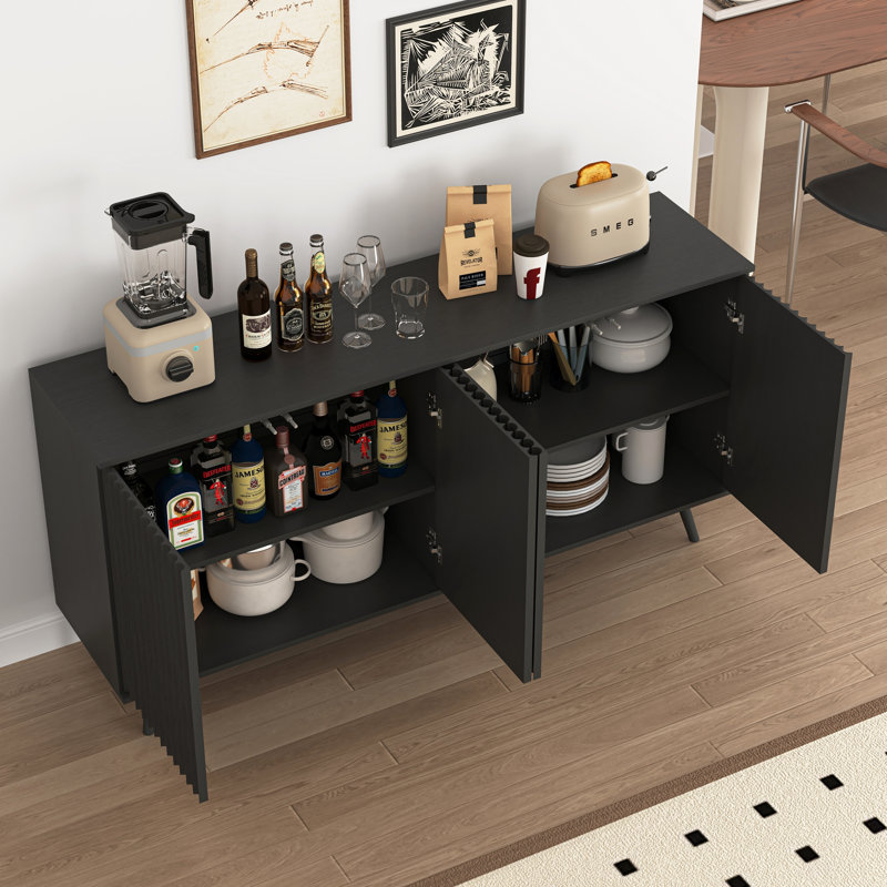 Buffet avec rangement, Noir