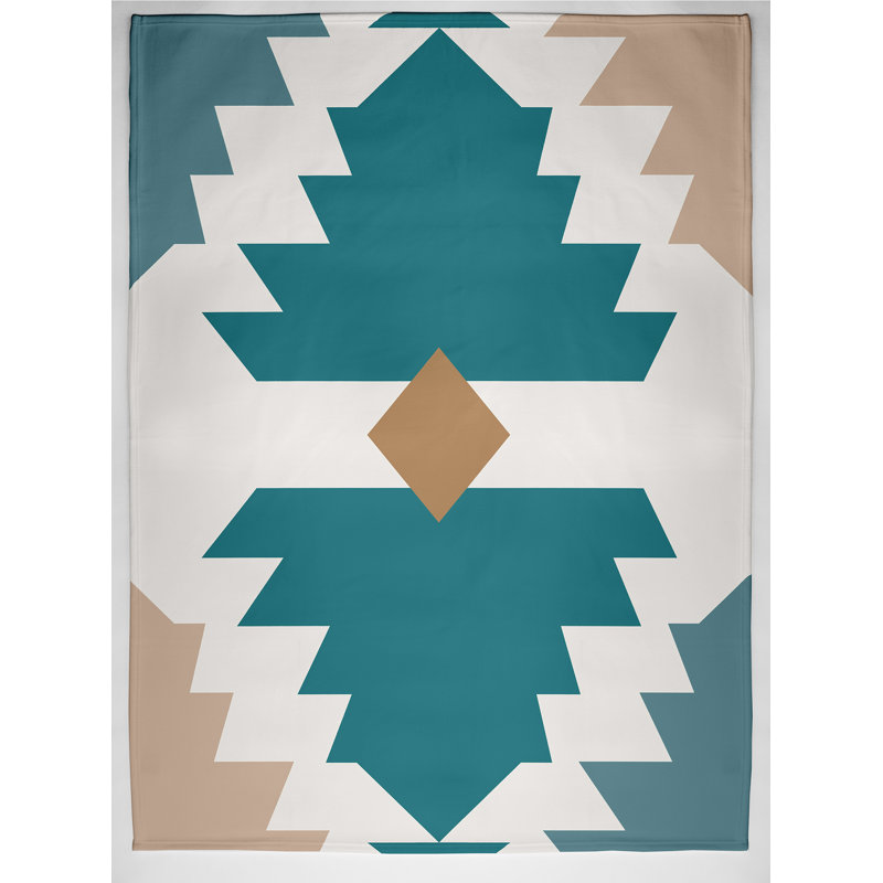 Quintin Plain Weave / Muslin Throw Blanket, Teal