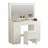 43" W 7-Drawer Makeup Vanity Set with LED Lighted Mirror and Power Outlet-1671923503