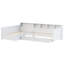 Structure de lit de jour simple en L pour 2 personnes avec rangement et bibliothèque Canapé-lit d'angle peu encombrant à 3 tiroirs-559703369