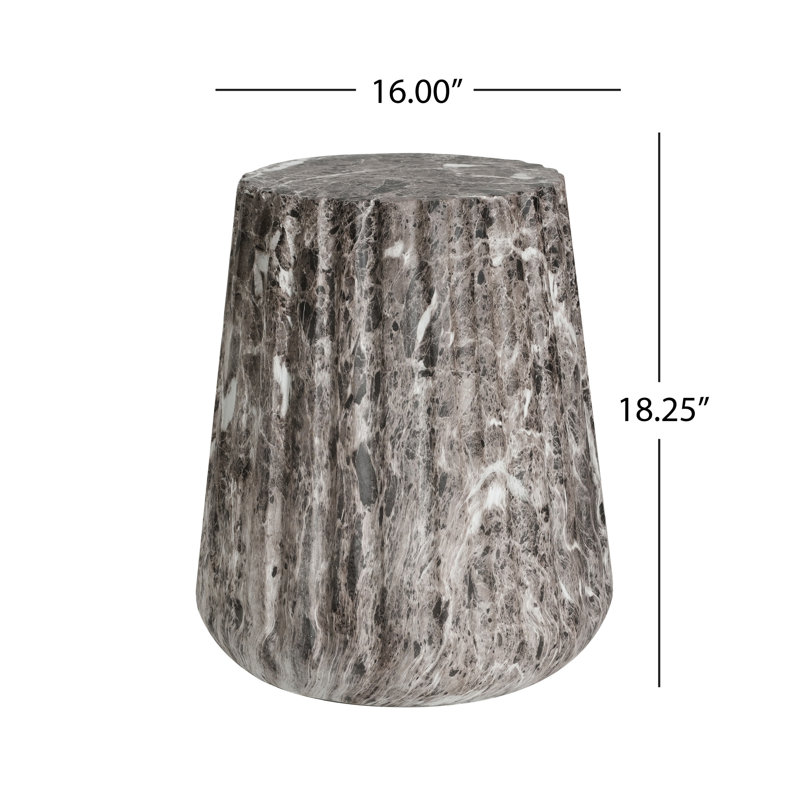 Table d'appoint brune, plateau de table demi-sphère, pour une utilisation intérieure et extérieure, table de construction avec design, base piédestal solide à usages multiples