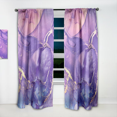 Fuchia liquide mauve et bleu Art IX - rideau en velours moderne - obscurcissant - 1 panneau