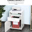 Armoire de bureau mobile blanche avec tiroir et armoire, amplement d'espace pour les fournitures, mobile, se range facilement sous les bureaux