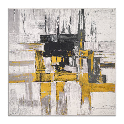Doucette Abstract Ivory/Gold/Gray Area Rug