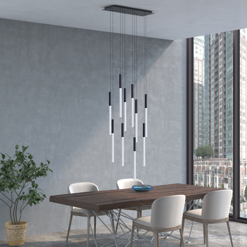 Baileyton 10 - Light Cluster Pendant, White Top and Black