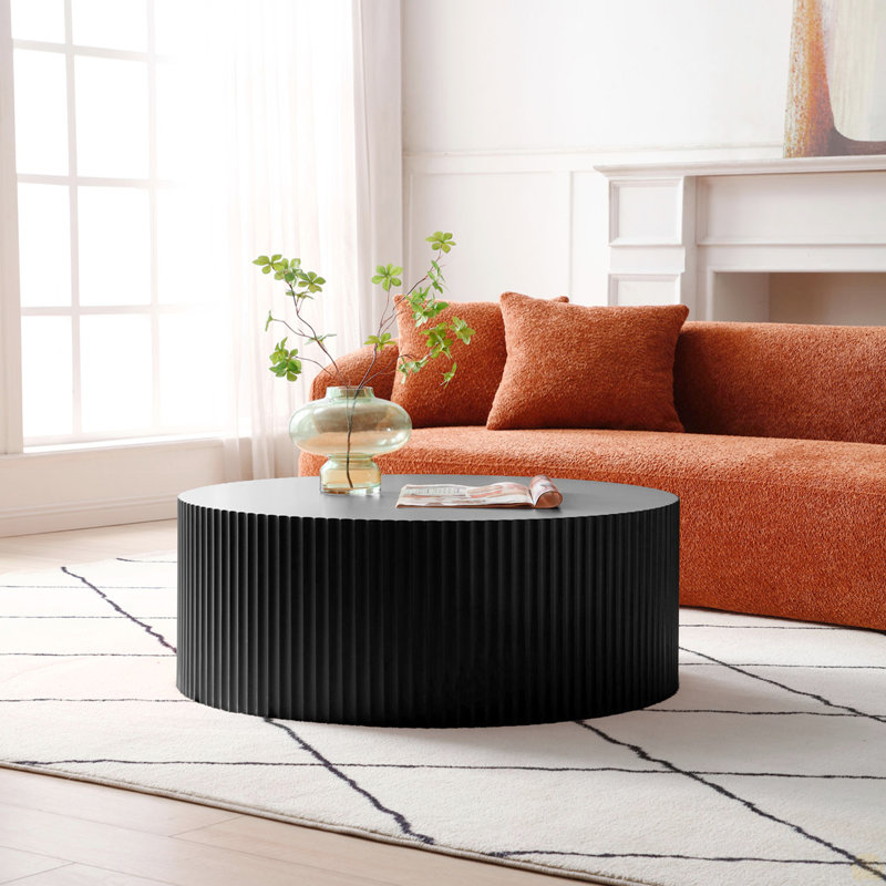 Table basse ronde, Noir mat