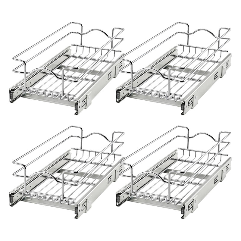 Rev-A-Shelf Cabinet Pullout Shelf Organizer, 8.5 x 18 In, 5WB1-0918CR-1 (4 Pack)
