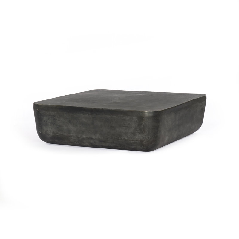 Basil Outdoor Square Coffee Table, Aged Gray