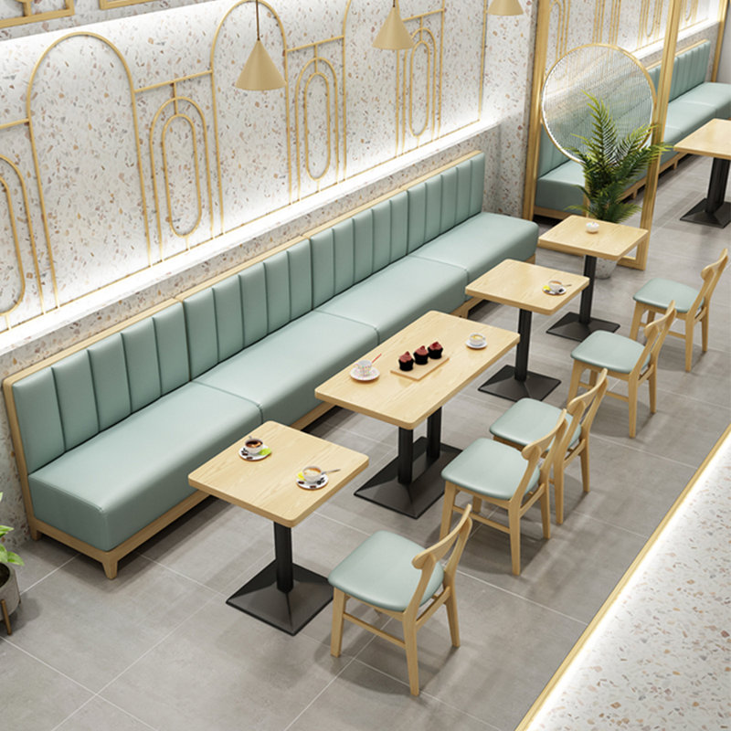 Banc rembourré en similicuir Simple Leisure Cafe, Vert clair