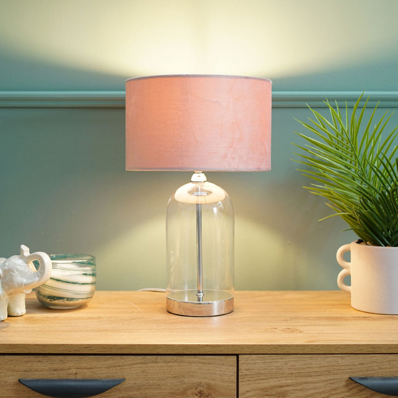 45cm Desk Lamp, Silver, Blush