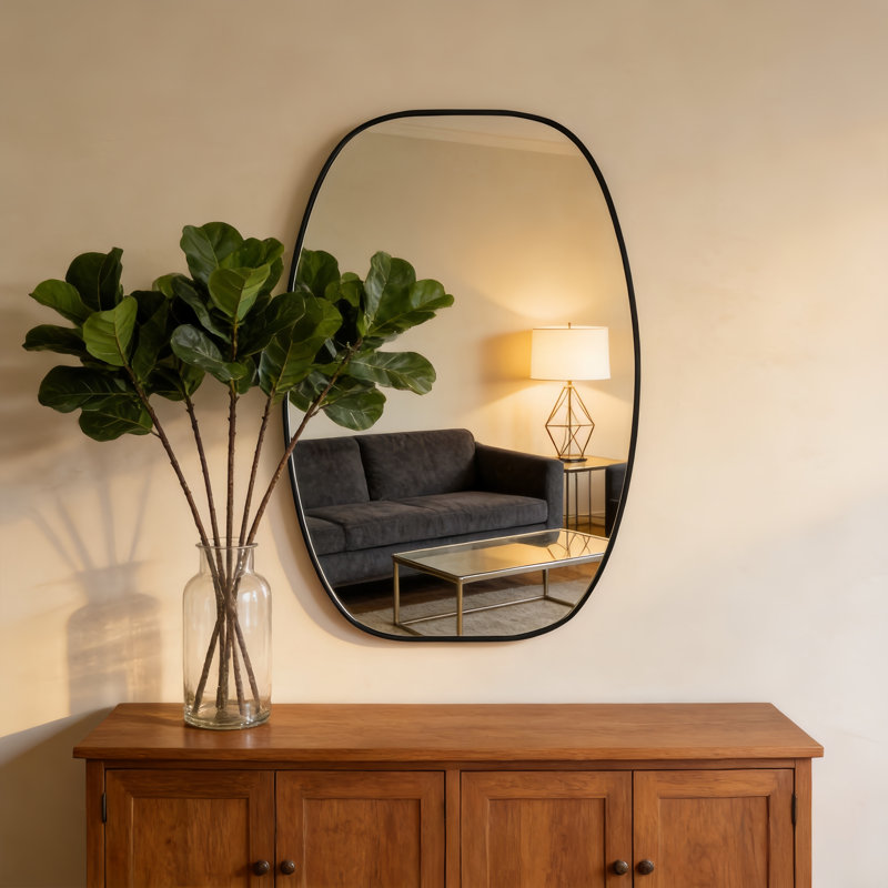 Miroir mural noir, Black, 36" x 24"