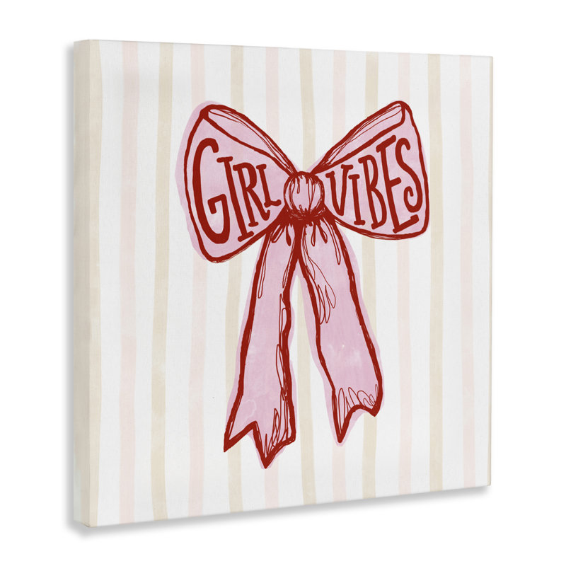 «Girl Vibes Pink Bow Canvas», conception par Connie Summers, H 24 po x l 24 po