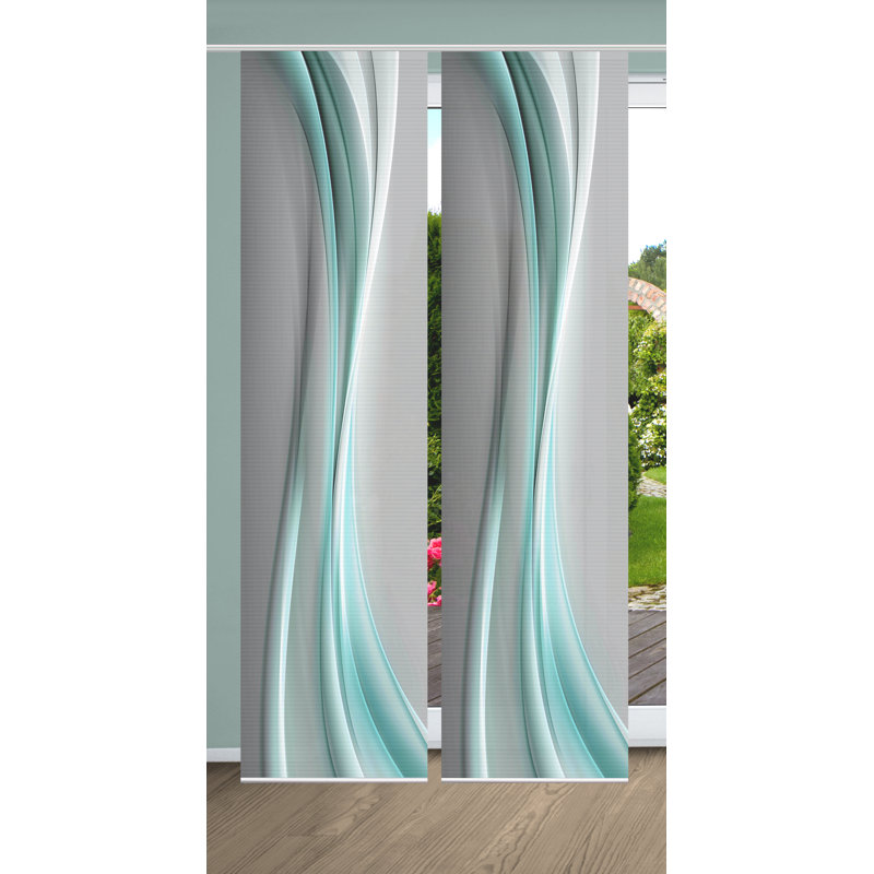 Semi Sheer Sliding Panel Pair, Mint