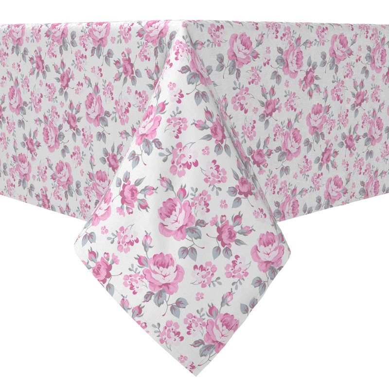 Rectangular Floral Cotton Twill Table Runner