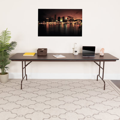 24" x 48" Rectangular Mahogany Melamine Laminate Folding Banquet Table
