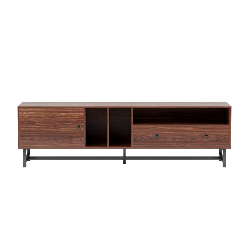 Mid Century Rustic Walnut TV Cabinet For Up Tp 90 Inch TV's