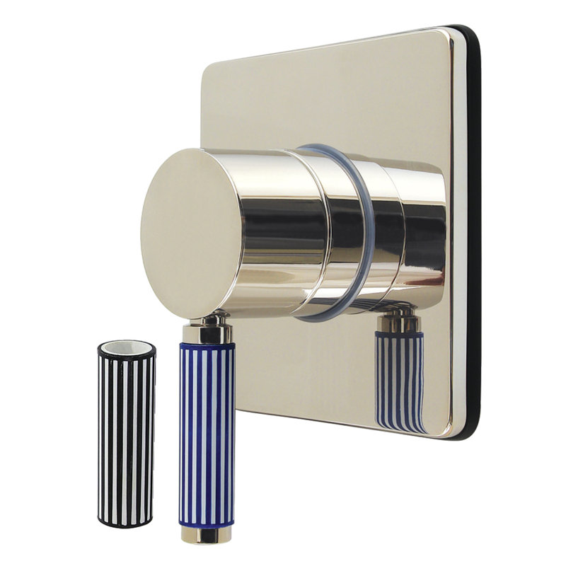 Kingston Brass Verona Single-Handle Six-Way Diverter Valve With Square Trim Kit, Polished Nickel