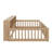 Wood Twin XL Size Floor Bed – With Built-In Storage Cabinets & USB Charging Ports-1765761264