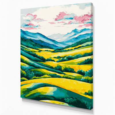 «Watercolor Landscape 21», art mural sur toile bleue