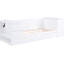 Lit de jour simple blanc avec rangement, gigogne et chargement - rangement de construction, installation en bois massif-1782317701
