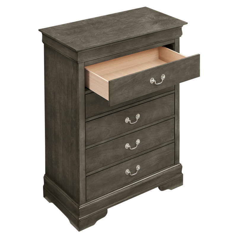 Coffre de rangement gris élégant et traditionnel, Gris