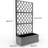 Galvanized Raised Garden Bed with Diamond Lattice Trellis Planter Box and Wheels for Climbing Plants and Vines (72 in x35 in Black)-2010896338-2010896337