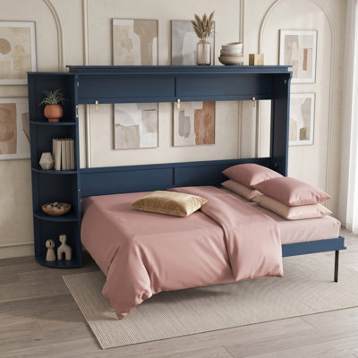 Lit escamotable 3 tiroirs avec tablettes latérales