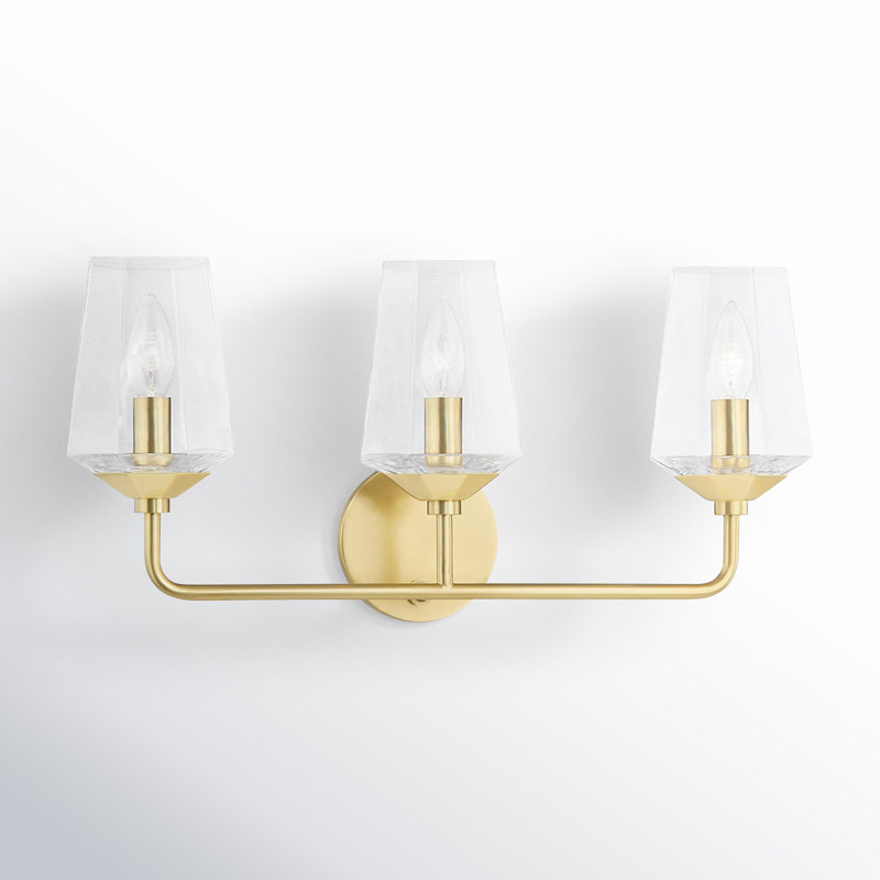 Éclairage pour meuble-lavabo à 3 lumières à intensité variable Mauricio, Laiton vieilli