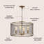 Luminaire tambour à tambour simple 4 lumières Kace