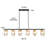 Modern 6-Light Matte Black Kitchen Island Chandelier For Kitchen Island Dining Room