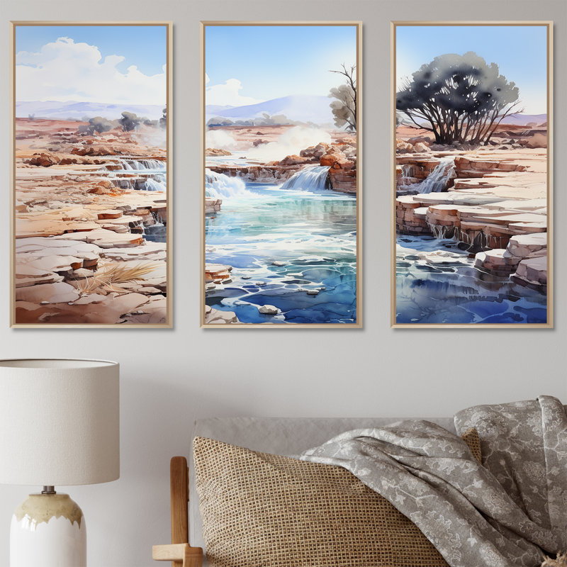 Ensemble de salon Minimal Geyser Horizon II - Geyser Wall Art, Cadre naturel flottant, H 28 po x l 36 po x P 1 po