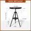 Ensemble de 2, table de bistro industrielle, table de café rétro, table de salle à manger de ferme ronde pour cuisine, table d'appoint rustique, plateau en bois pivotant, hauteur réglable de 33,46 à 39,37