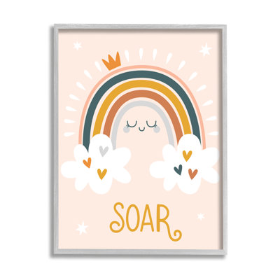 Art texturé texturé de la calligraphie décontractée Soar Rainbow Hearts par Ilis Aviles