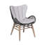 Chaise de patio d'extérieur en bois d'eucalyptus clair et corde gris anthracite Mateo