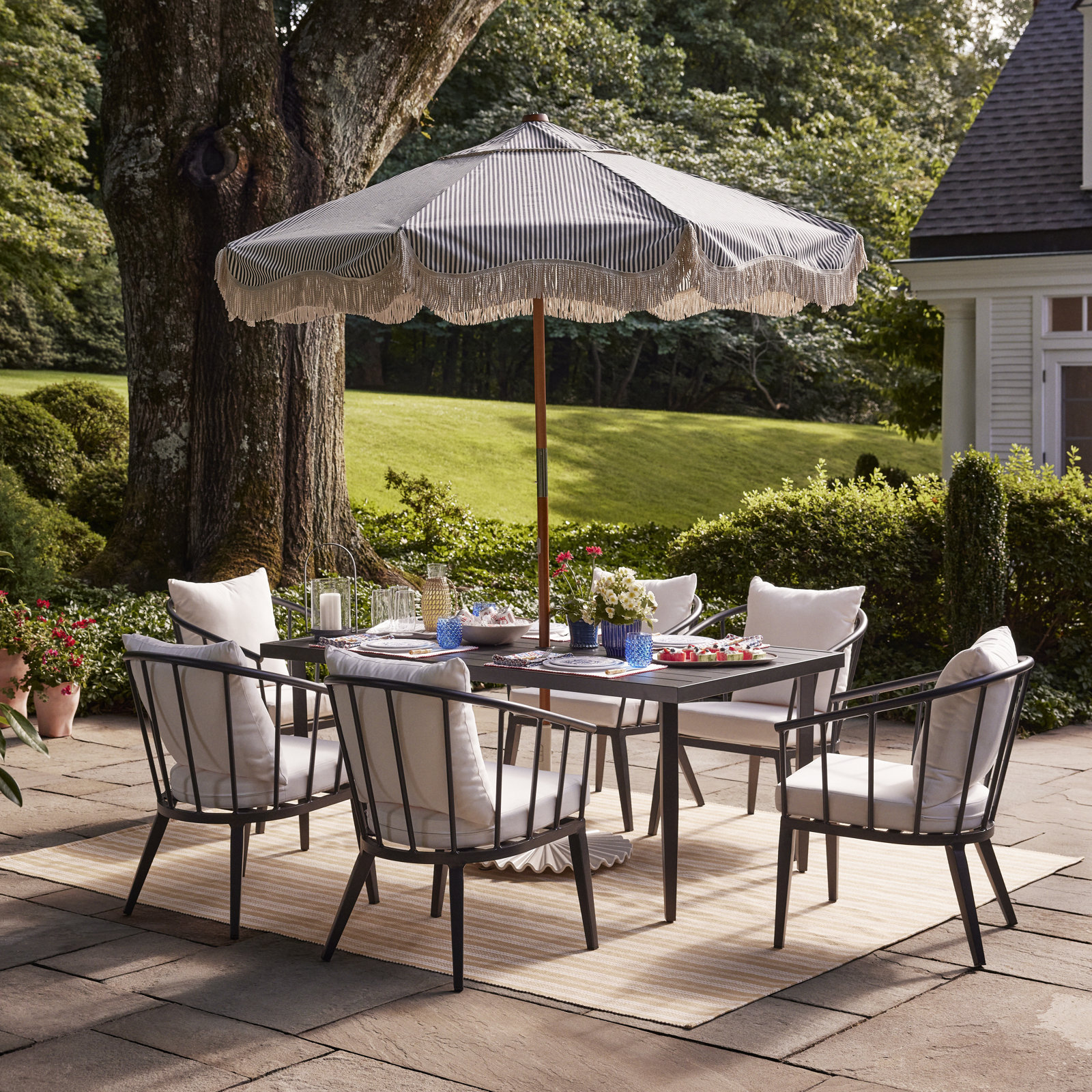 Serena 70'' Rectangular 6-Person Outdoor Dining Set with Sunbrella® Cushions