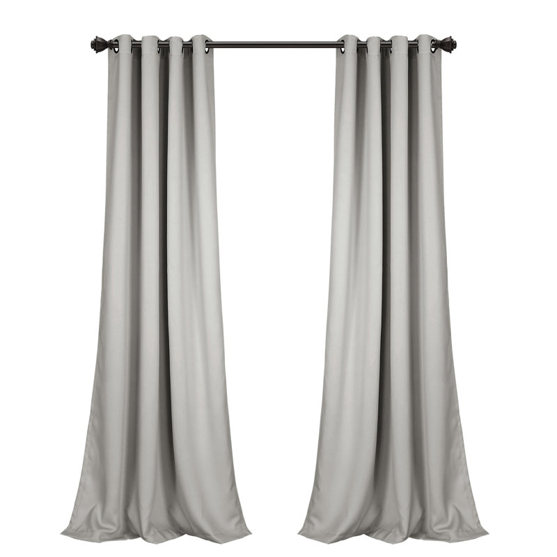 Insulated Blackout Curtain Pair, 52"W x 84"L, Light Gray