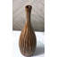  Grand vase en bois de manguier sculpté à la main avec rayures verticales