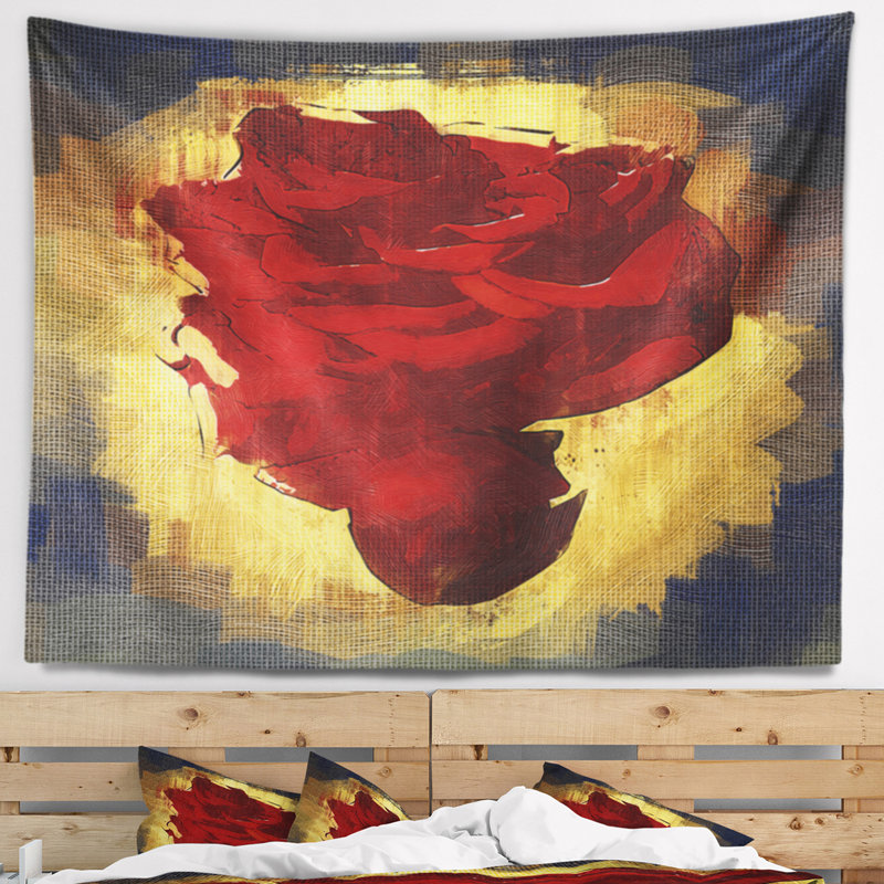 Motif floral rétro avec tapisserie florale, H 50 po x l 60 po