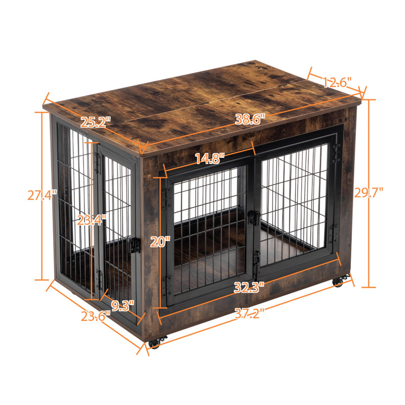 Caisse pour chien 38 "avec plateau coulissant