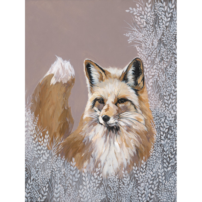 «Fraser The Winter Fox On Canvas» par Michele Norman, reproduction, H 36 po x l 24 po