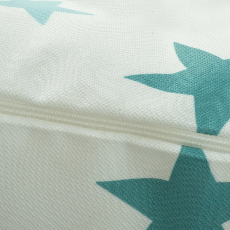 Stars Geometric Square Cushion, Blue/Grey/Ivory