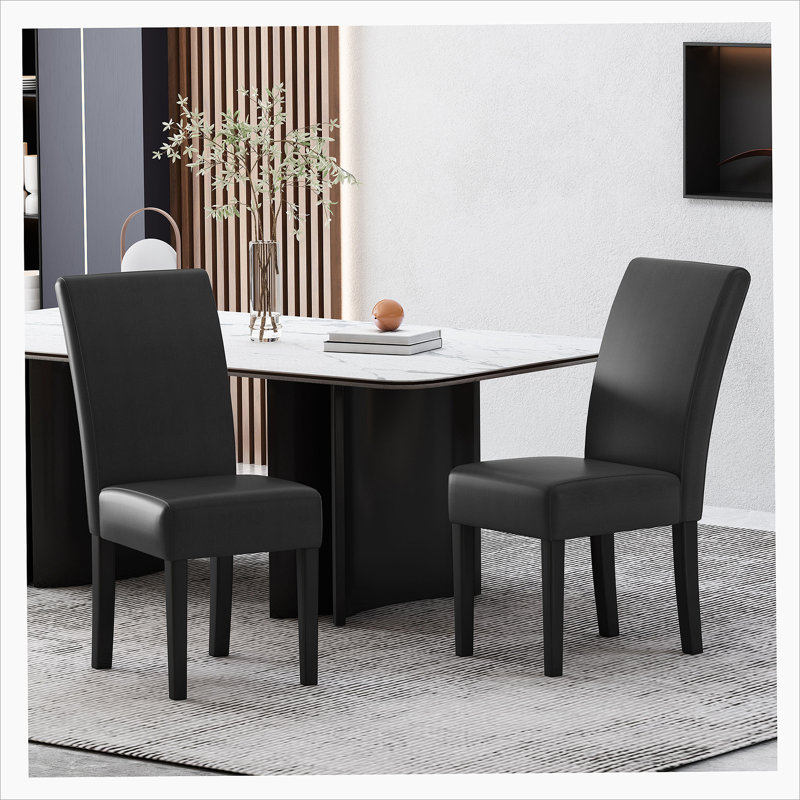 Chaise de salle à manger Homan, Noir, 2