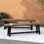 Banc d'extérieur à deux tons, style rustique, 14,5 pouces de profondeur, assise confortable aux tons gris et noir, conception à lattes, largeur 63, assemblage requis