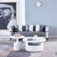 2 Pieces MDF Round Coffee Table Set For Living Room, Bedroom