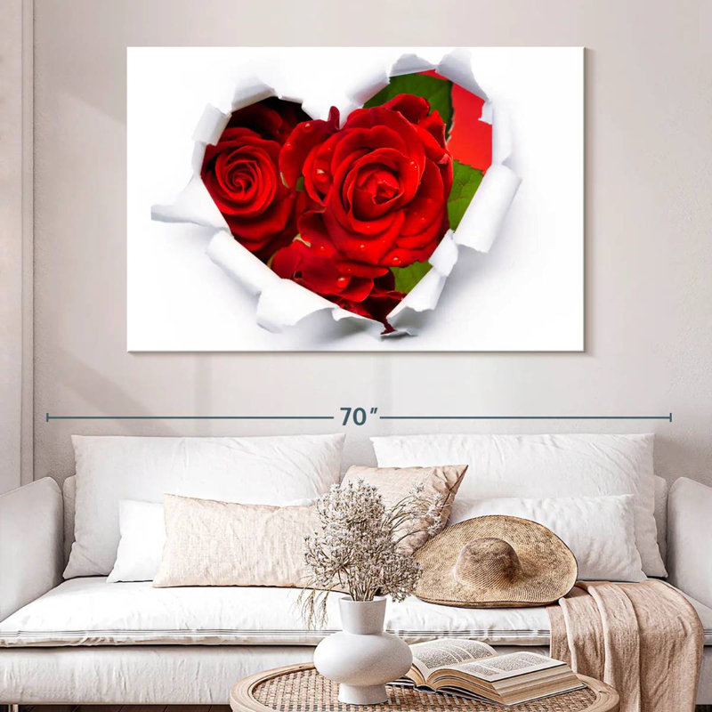 Harnek Heart Shaped Rose Bouquet, 34" H x 51" W