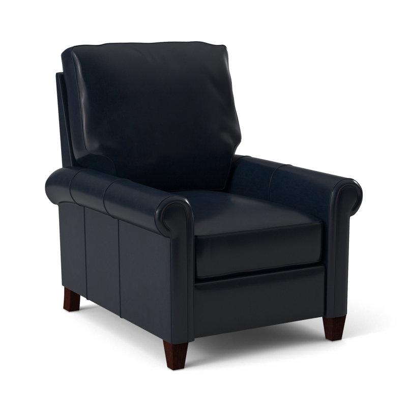 Haskins Recliner, Aspen Lenado Brown Genuine Leather, Mahogany, Manual